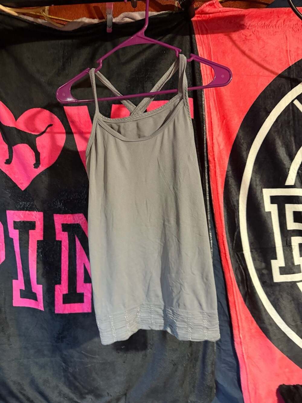 Athleta Style #242842 Women's Gray Spaghetti Strap Athletic Tank Top